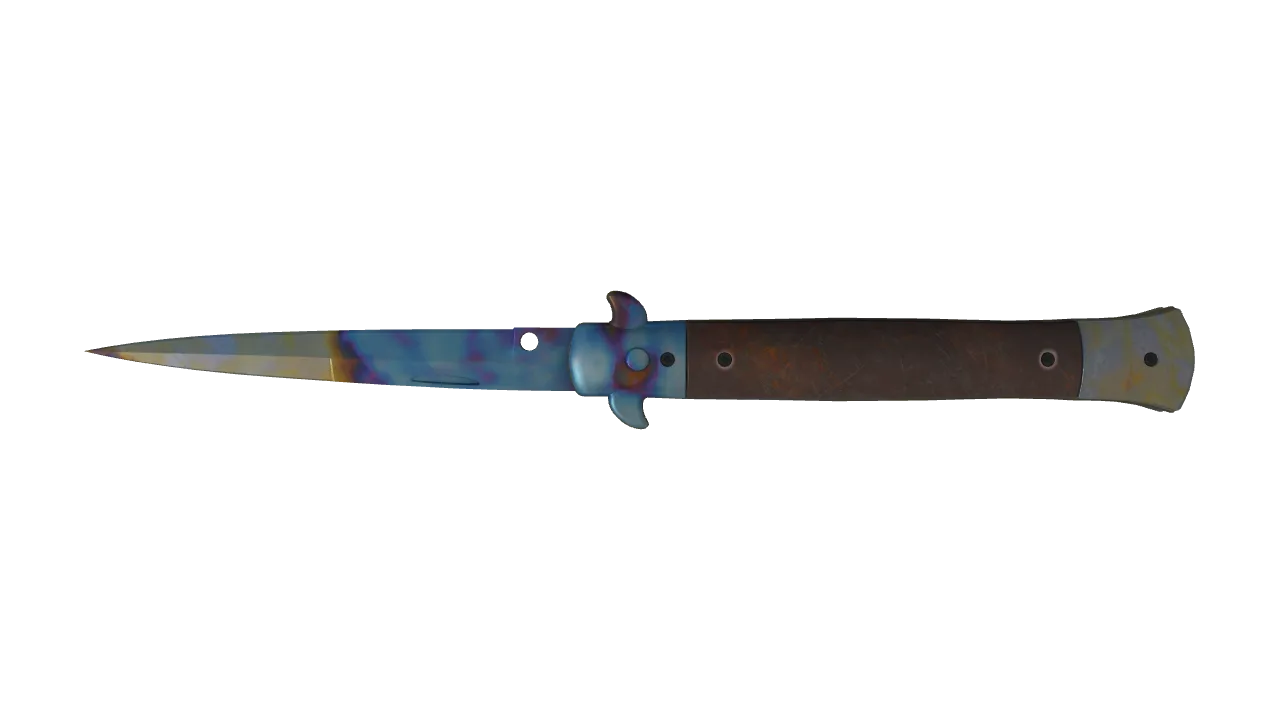 Stiletto Knife | Case Hardened seed #888, back