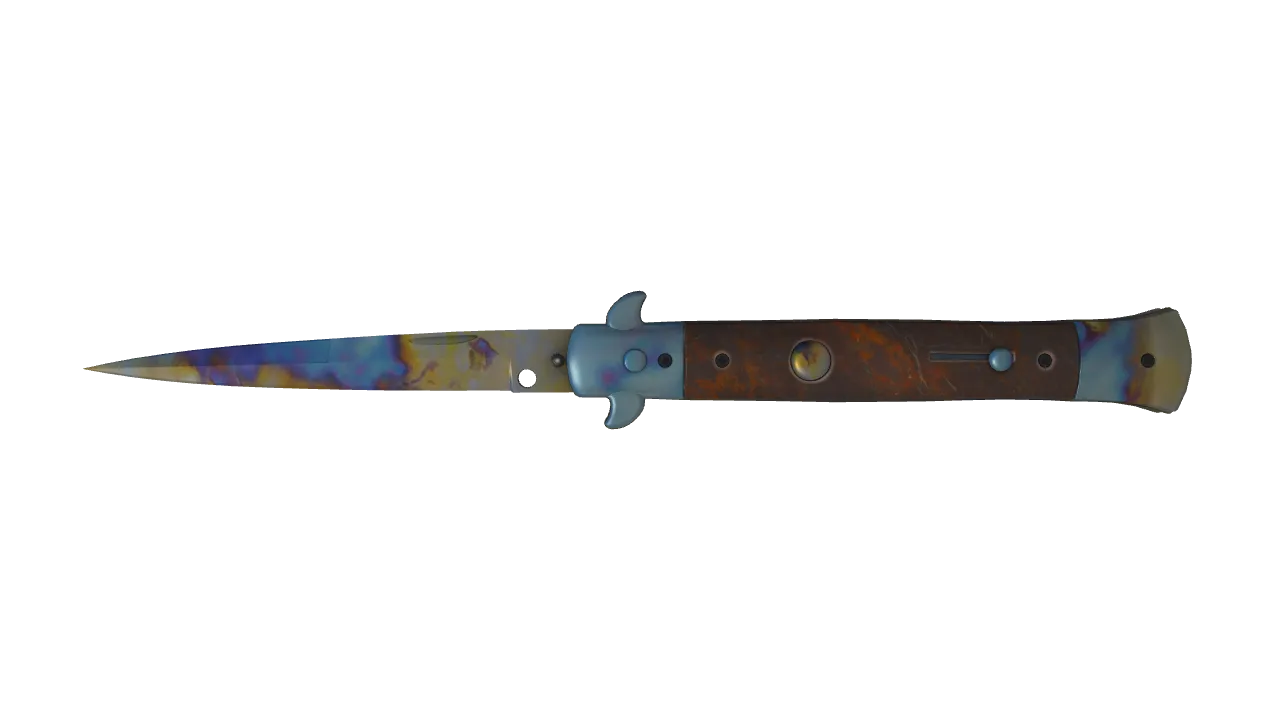 Stiletto Knife | Case Hardened seed #888, front
