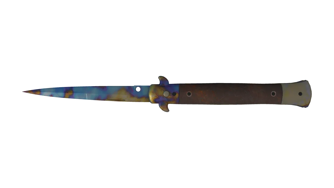 Stiletto Knife | Case Hardened seed #889, back