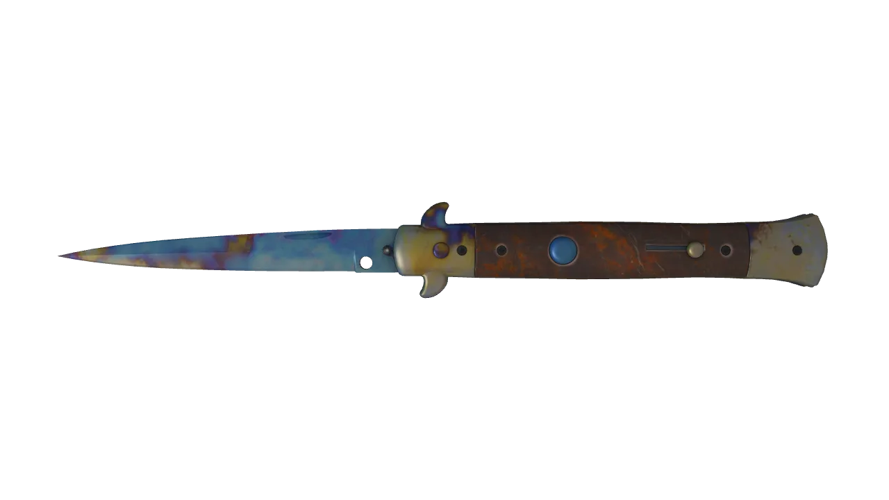 Stiletto Knife | Case Hardened seed #889, front