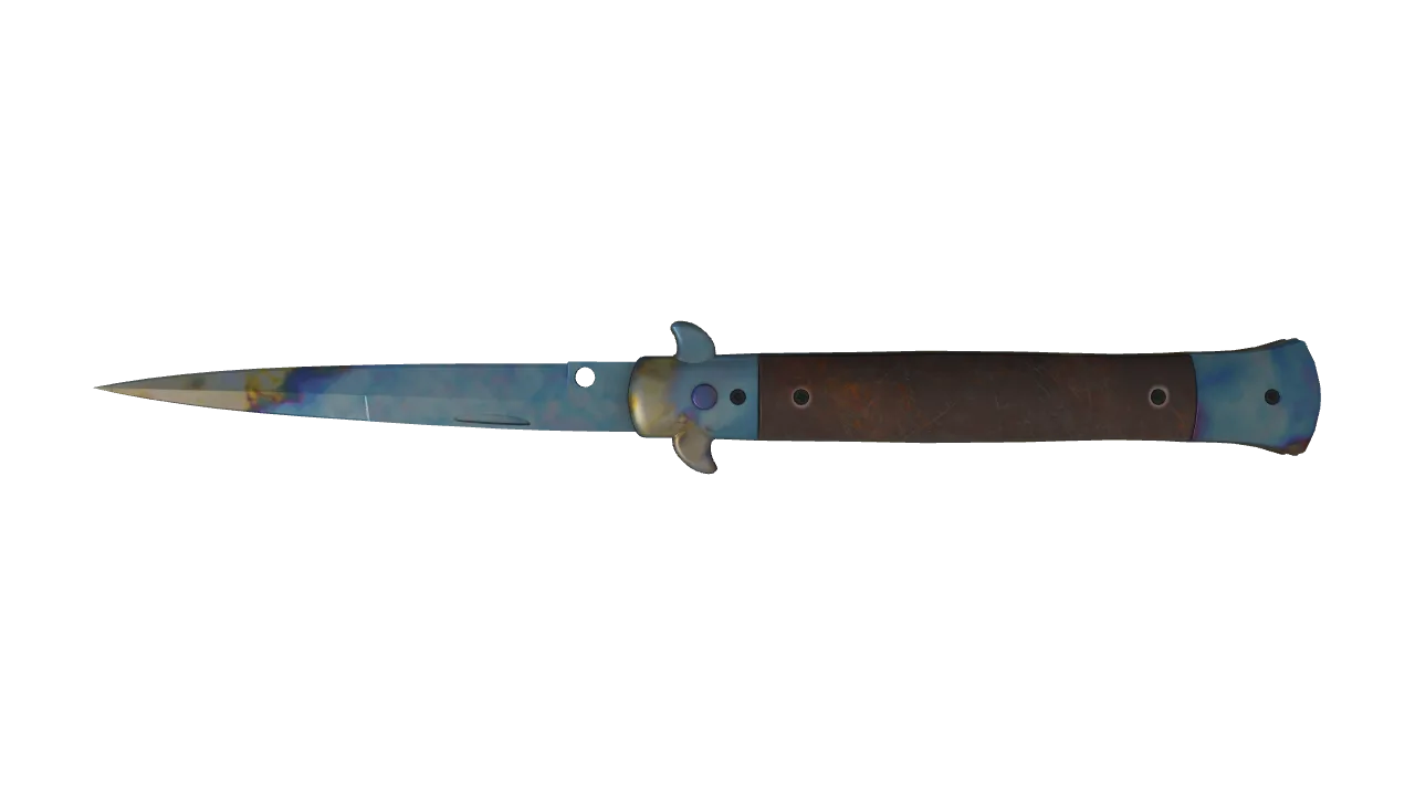 Stiletto Knife | Case Hardened seed #891, back