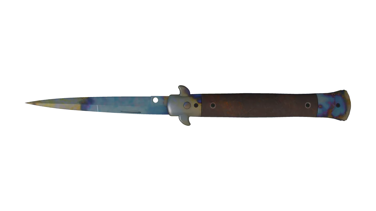 Stiletto Knife | Case Hardened seed #902, back