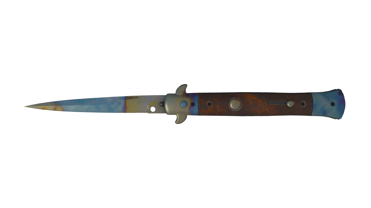 Stiletto Knife | Case Hardened seed #902, front