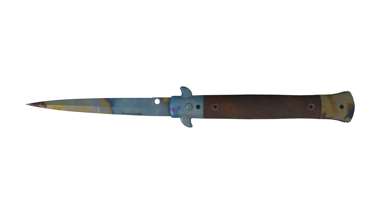Stiletto Knife | Case Hardened seed #905, back