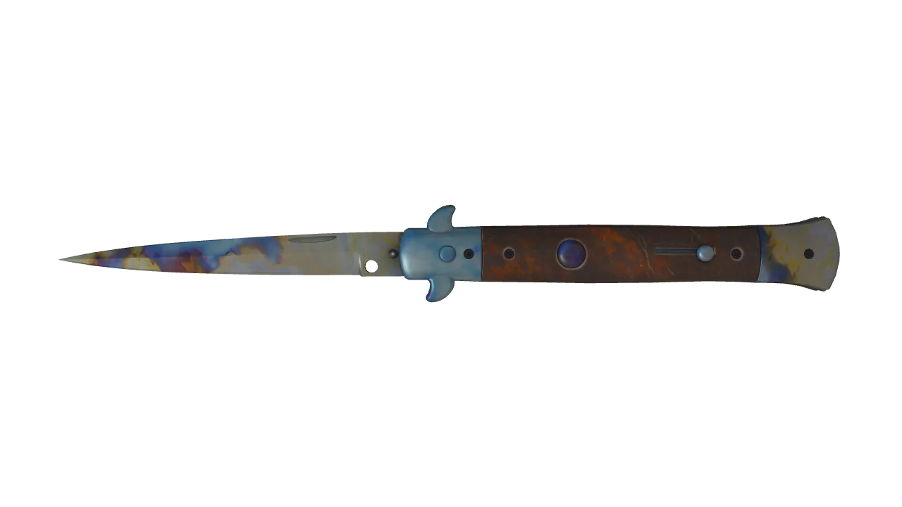 Stiletto Knife | Case Hardened seed #905, front