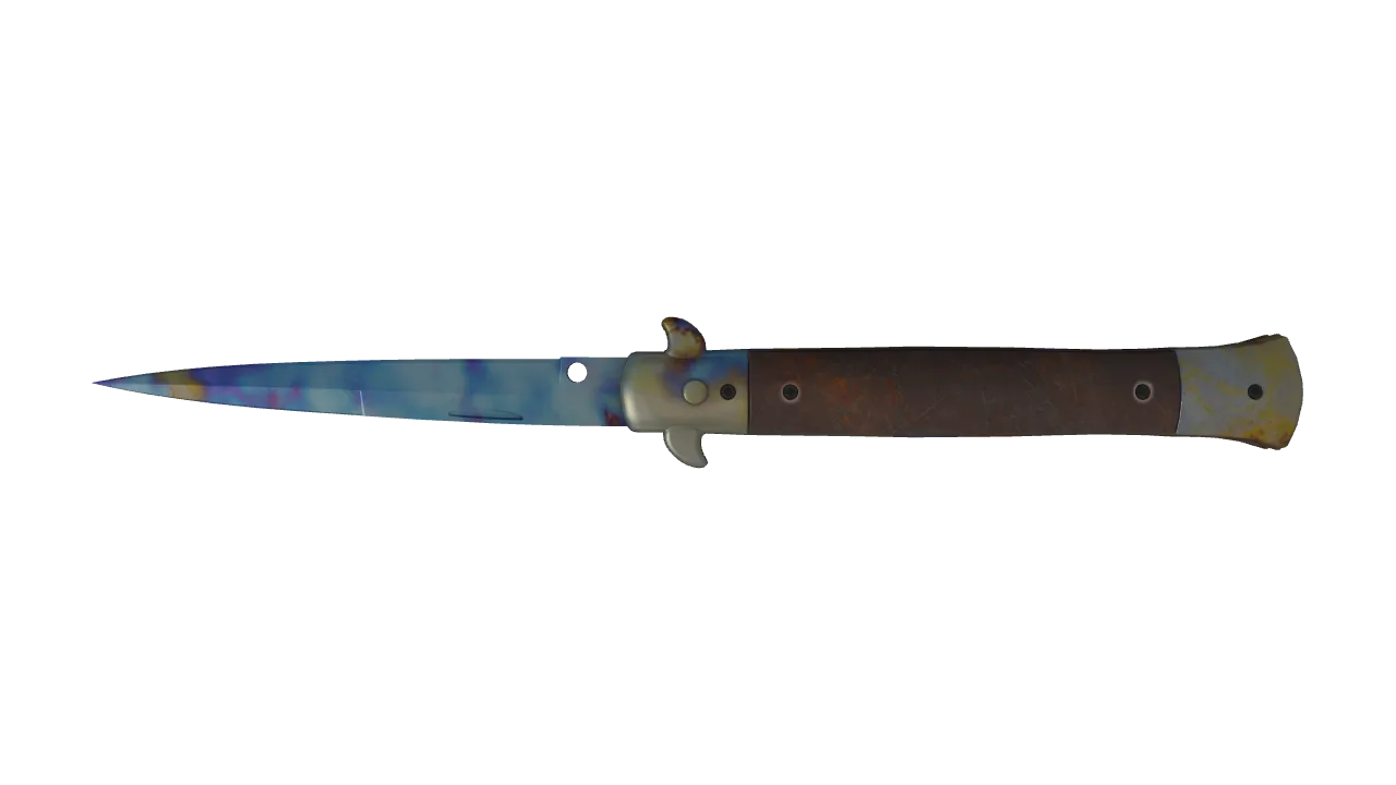 Stiletto Knife | Case Hardened seed #913, back