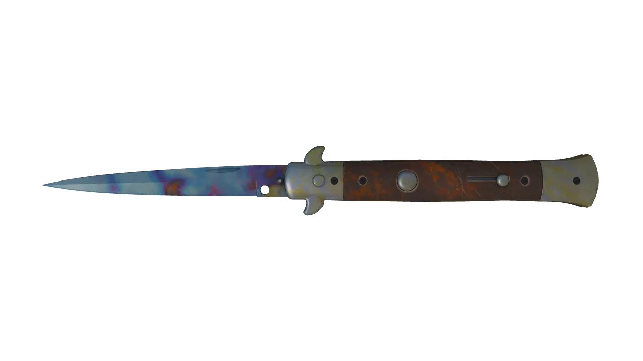 Stiletto Knife | Case Hardened seed #913, front