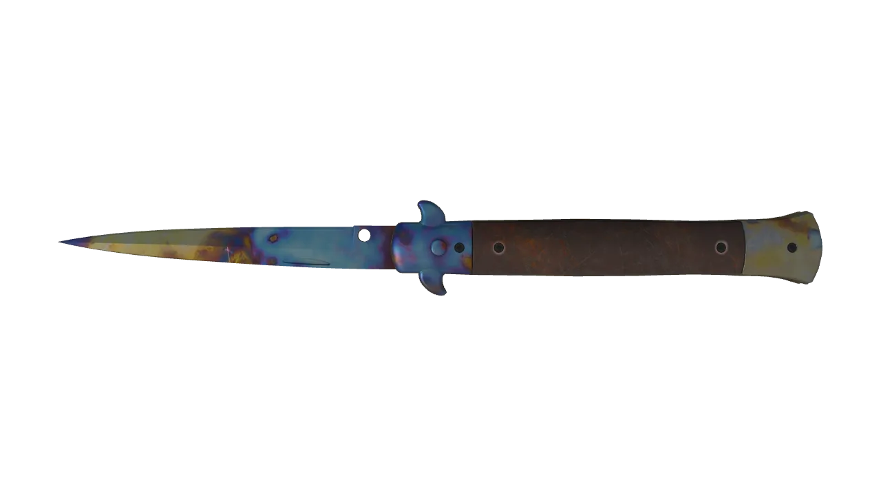 Stiletto Knife | Case Hardened seed #914, back