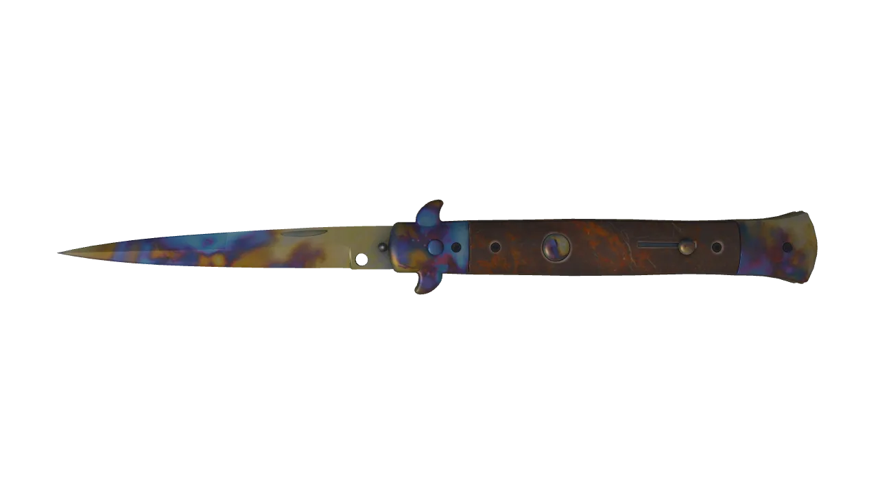 Stiletto Knife | Case Hardened seed #914, front