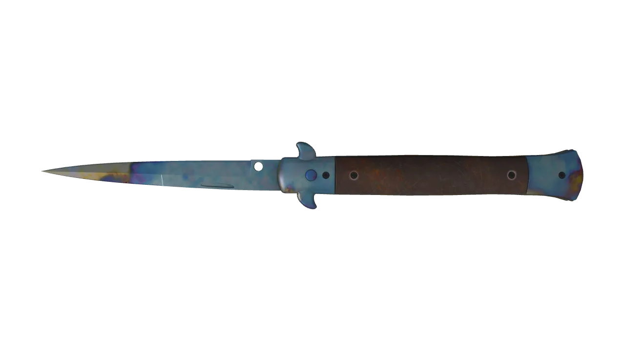 Stiletto Knife | Case Hardened seed #917, back