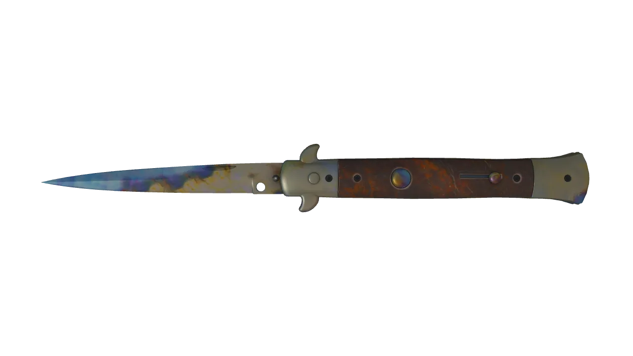 Stiletto Knife | Case Hardened seed #917, front
