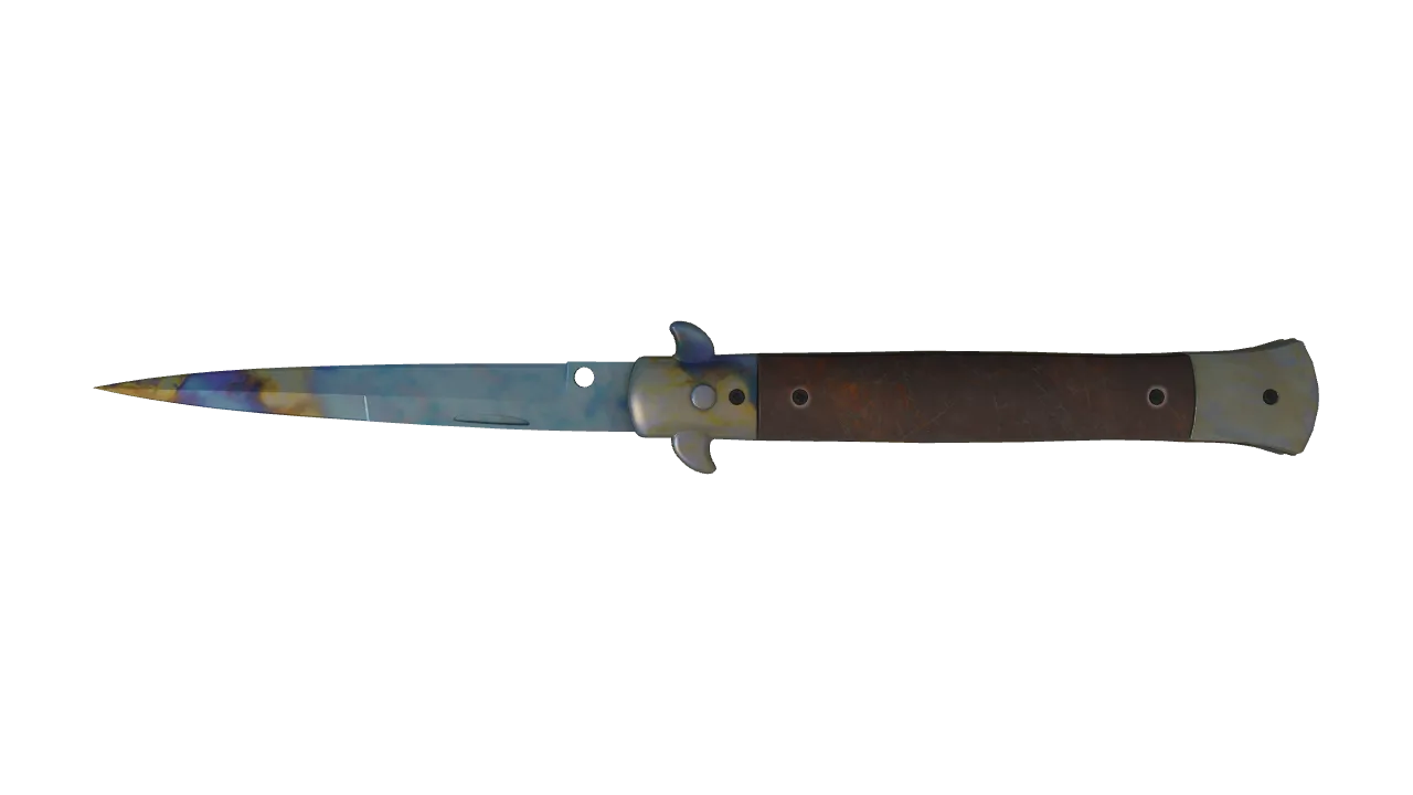Stiletto Knife | Case Hardened seed #919, back