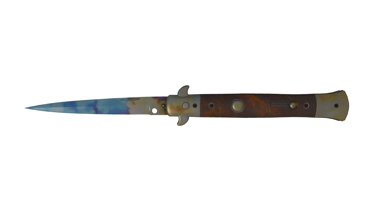 Stiletto Knife | Case Hardened seed #919, front