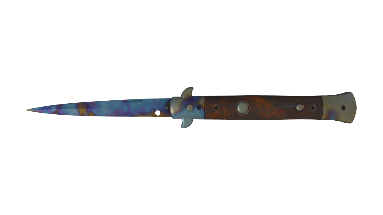 Stiletto Knife | Case Hardened seed #92, front