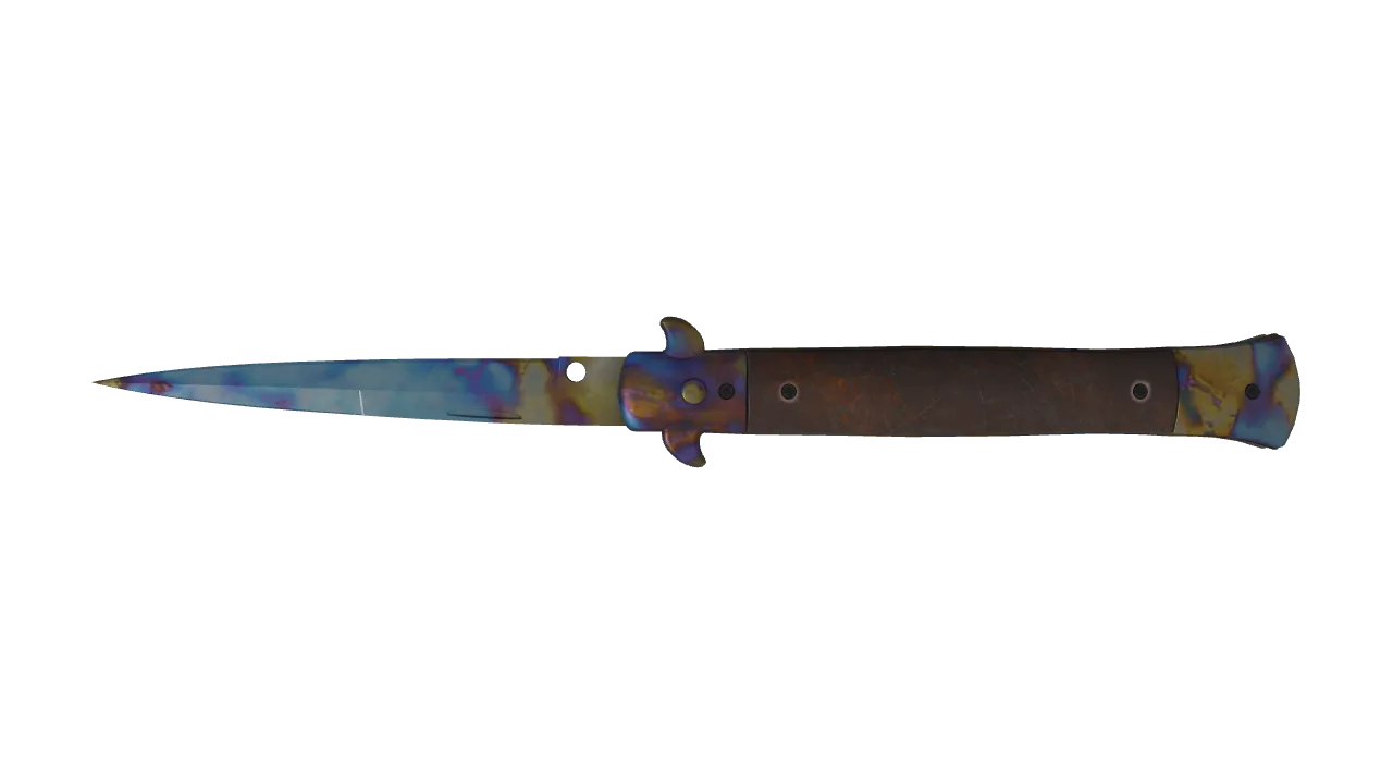 Stiletto Knife | Case Hardened seed #924, back