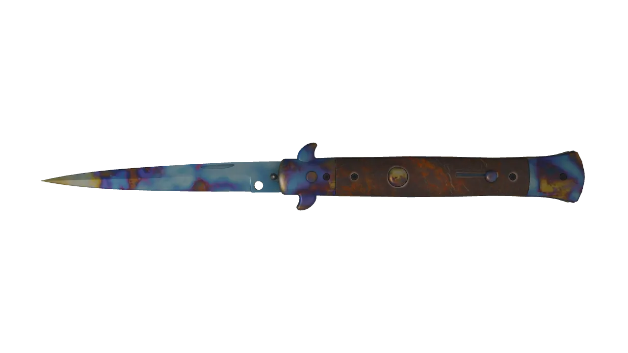Stiletto Knife | Case Hardened seed #924, front