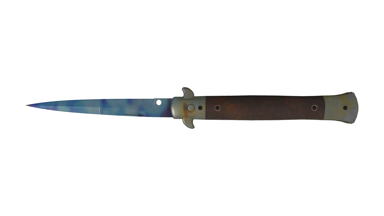 Stiletto Knife | Case Hardened seed #928, back