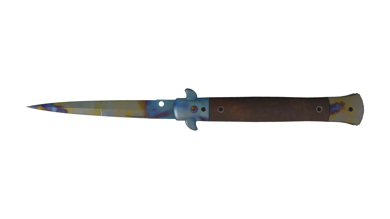 Stiletto Knife | Case Hardened seed #950, back