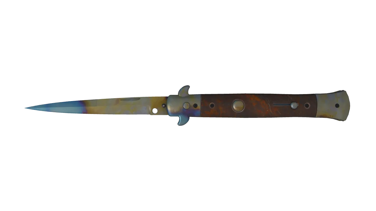 Stiletto Knife | Case Hardened seed #950, front