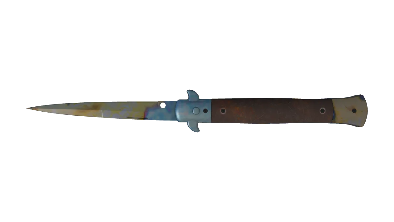 Stiletto Knife | Case Hardened seed #955, back