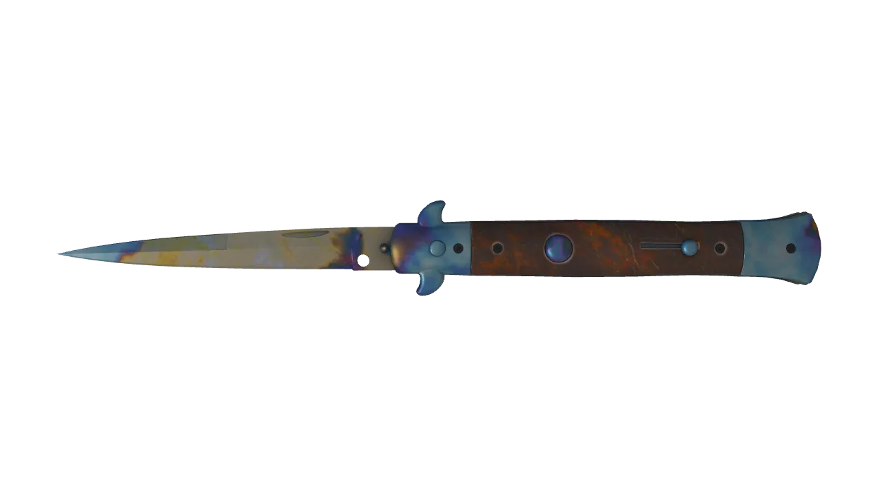 Stiletto Knife | Case Hardened seed #955, front