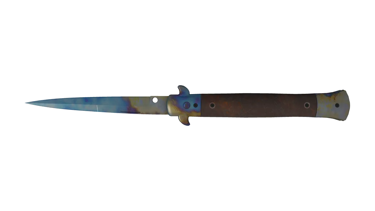 Stiletto Knife | Case Hardened seed #964, back
