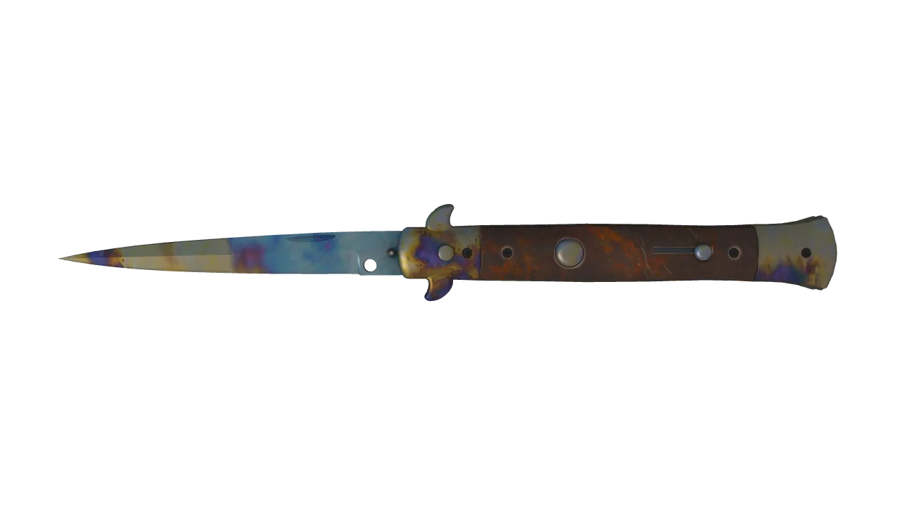 Stiletto Knife | Case Hardened seed #964, front
