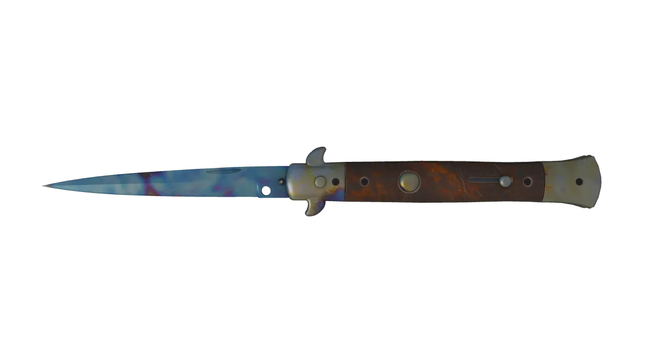 Stiletto Knife | Case Hardened seed #965, front