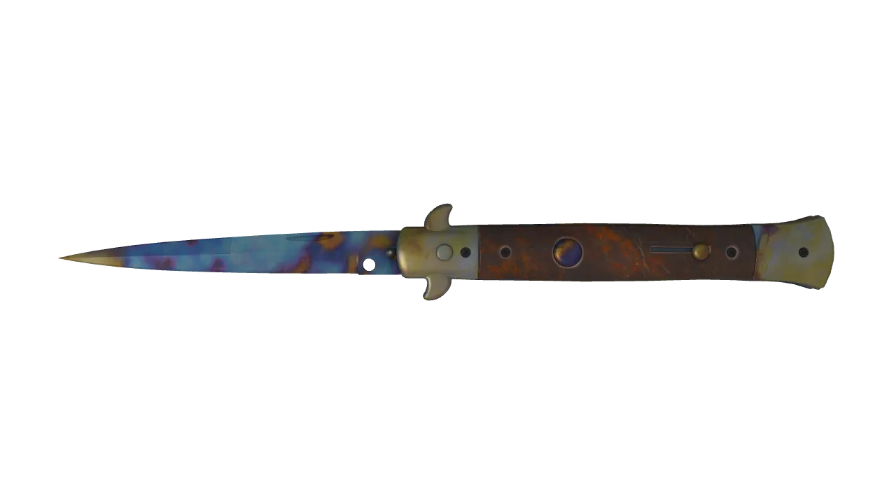 Stiletto Knife | Case Hardened seed #974, front