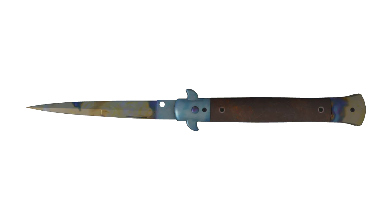 Stiletto Knife | Case Hardened seed #978, back