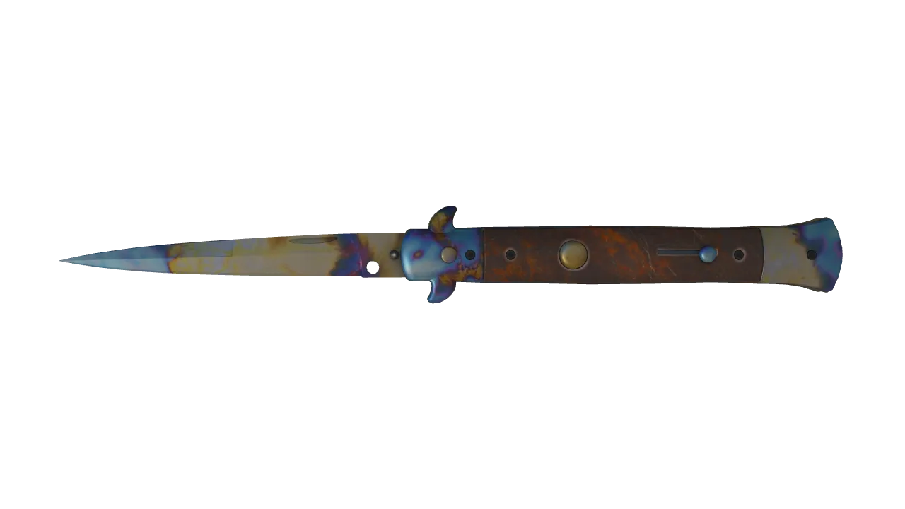 Stiletto Knife | Case Hardened seed #978, front