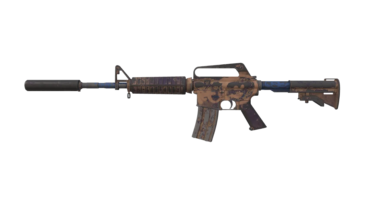 M4A1-S | Wash me plz (Battle-Scarred) — Dust II light, front