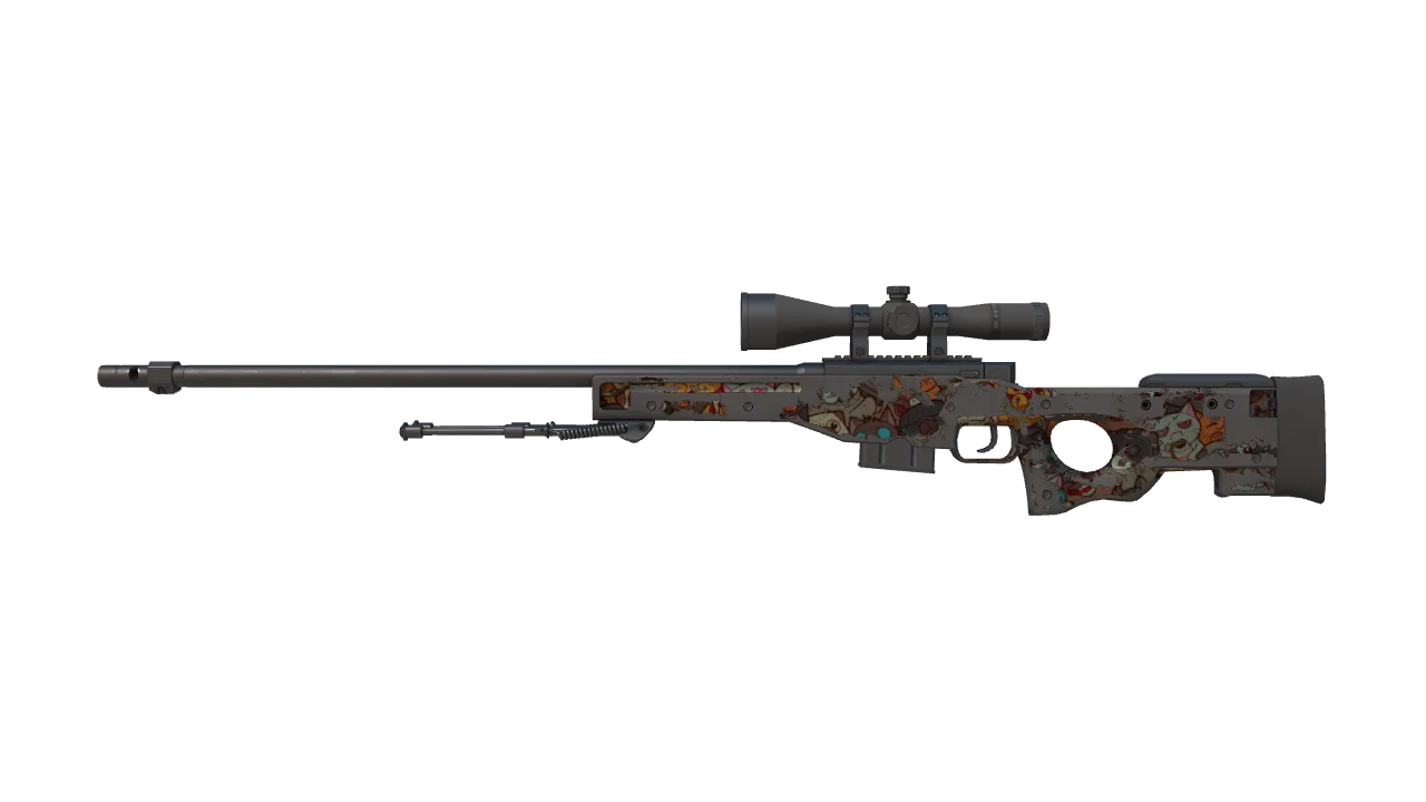StatTrak™ AWP | PAW (Battle-Scarred) — Dust II light, front
