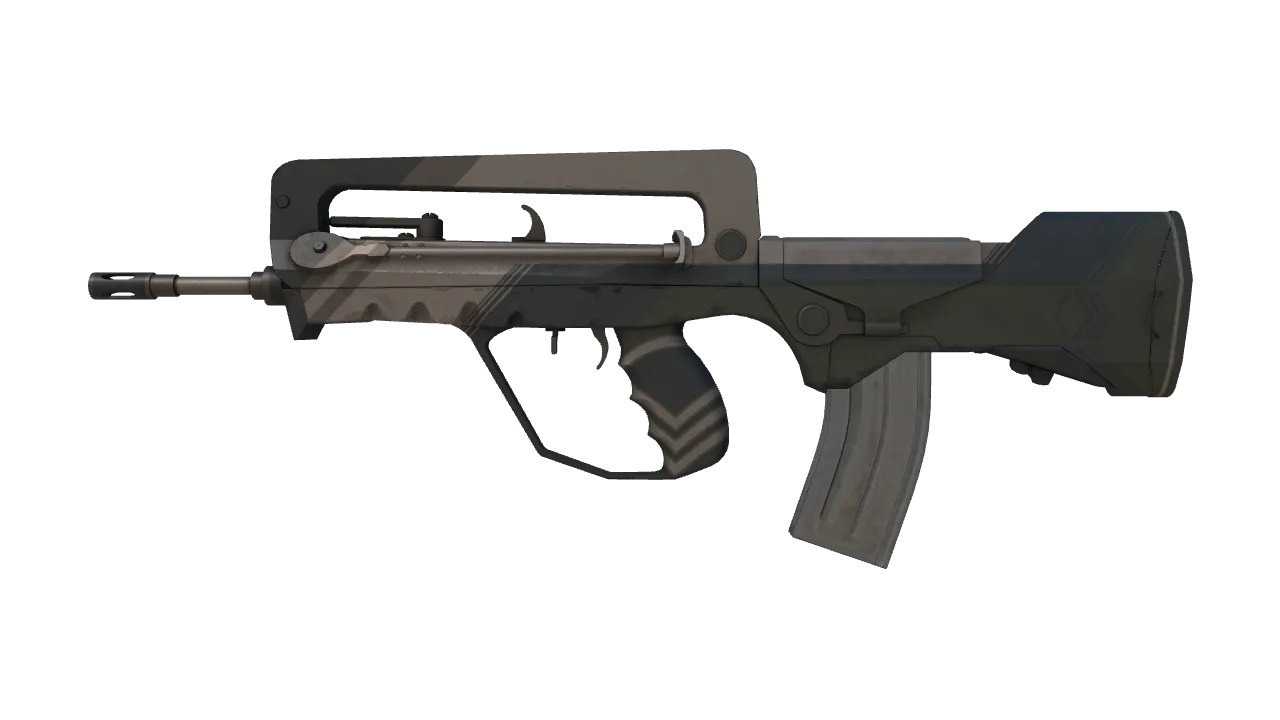 FAMAS | Sergeant (Well-Worn) — Dust II light, front