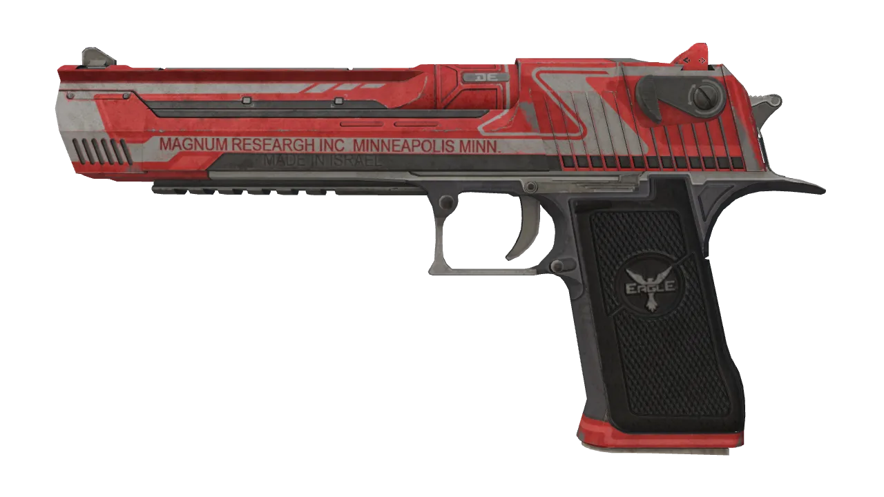 Desert Eagle | Code Red (Battle-Scarred) — Dust II light, front