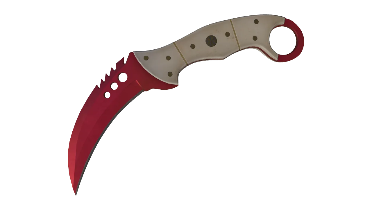Talon Knife | Doppler (Ruby) seed #114, front