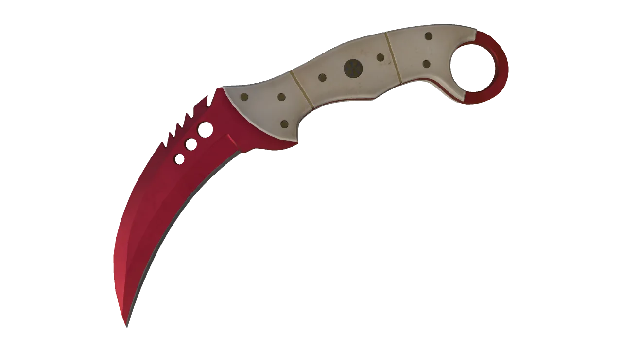 Talon Knife | Doppler (Ruby) seed #347, front