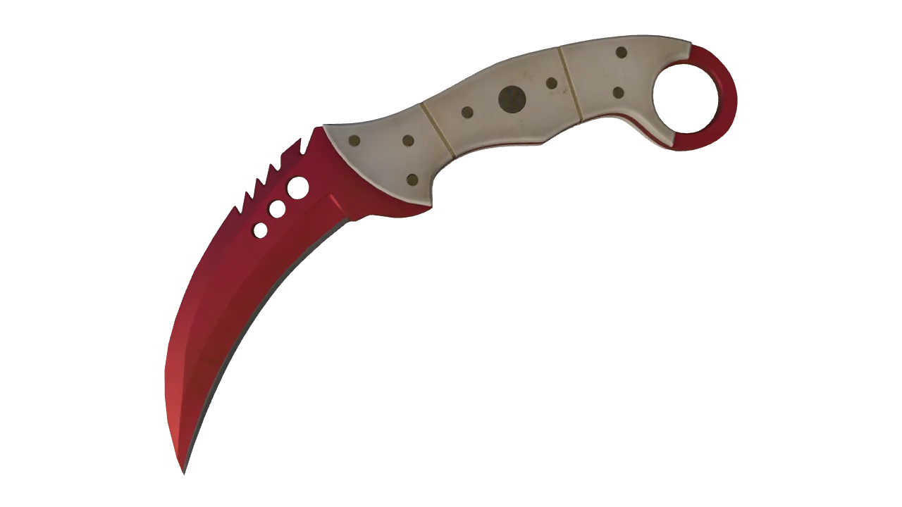 Talon Knife | Doppler (Ruby) seed #799, front