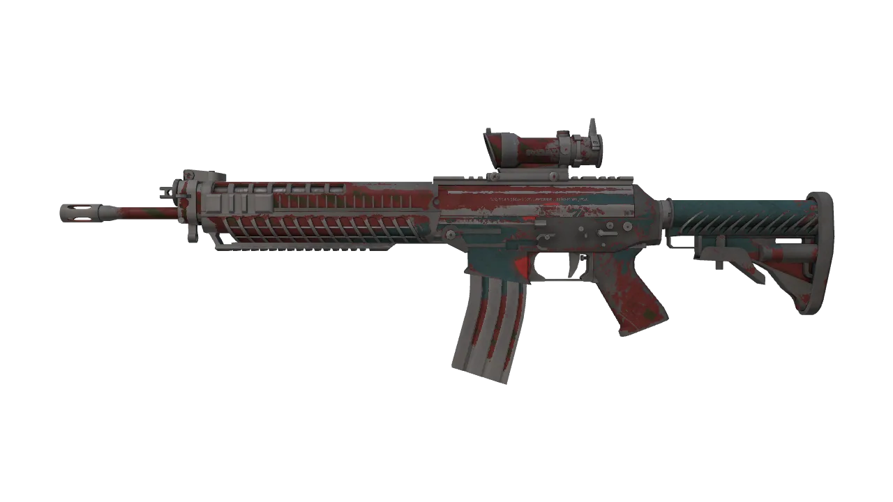 SG 553 | Fallout Warning (Battle-Scarred) — Dust II light, front