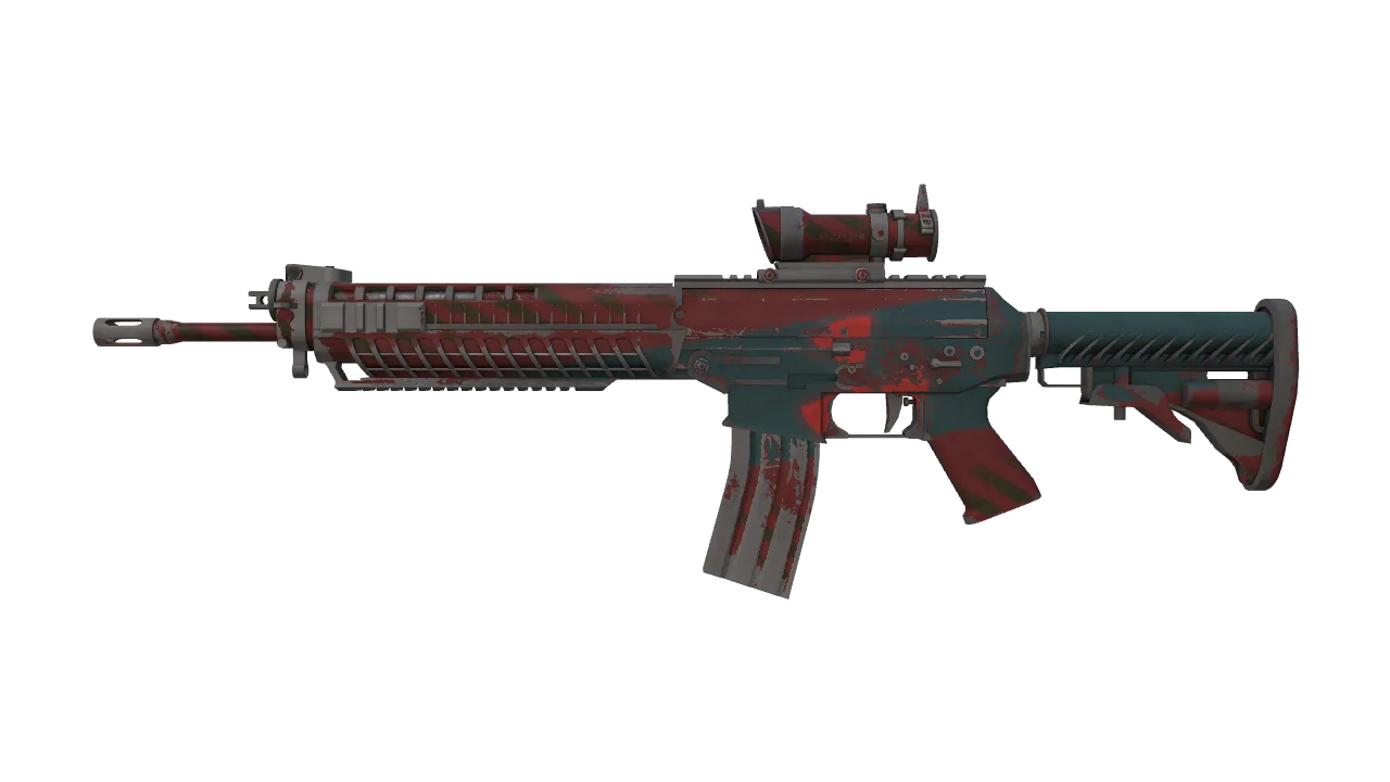 Souvenir SG 553 | Fallout Warning (Well-Worn) — Dust II light, front