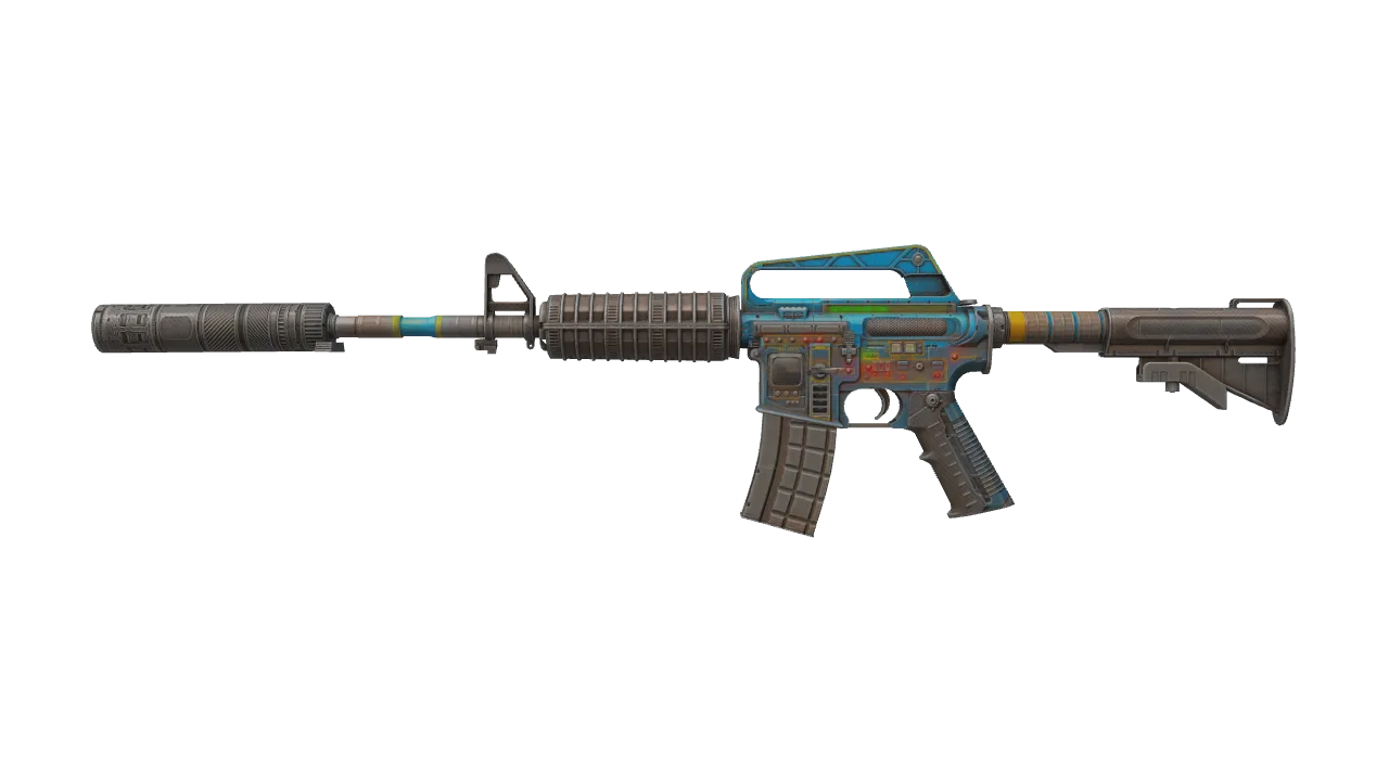 M4A1-S | Control Panel (Well-Worn) — Dust II light, front