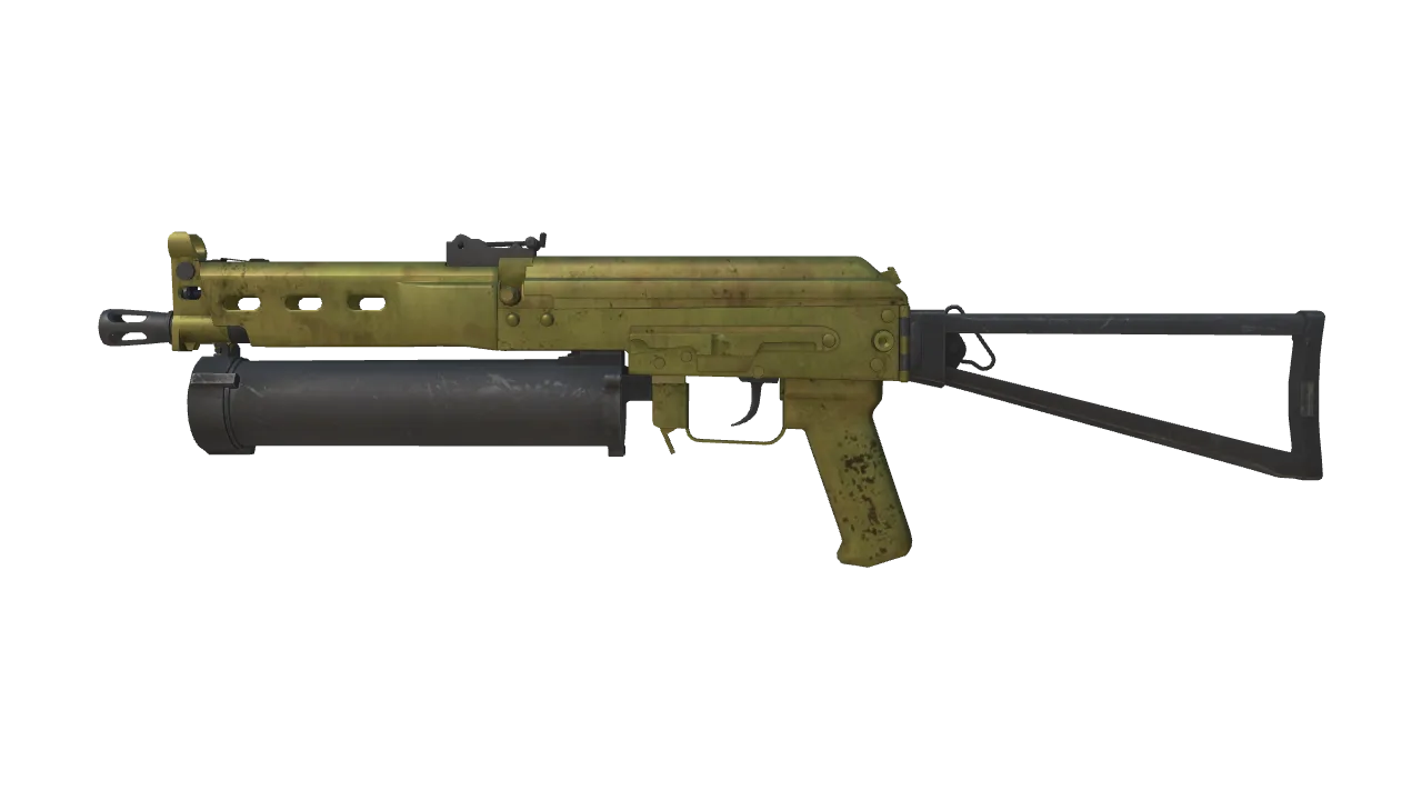 PP-Bizon | Brass (Field-Tested) — Dust II light, front