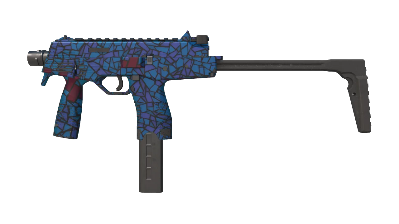MP9 | Stained Glass (Minimal Wear) — Dust II light, front
