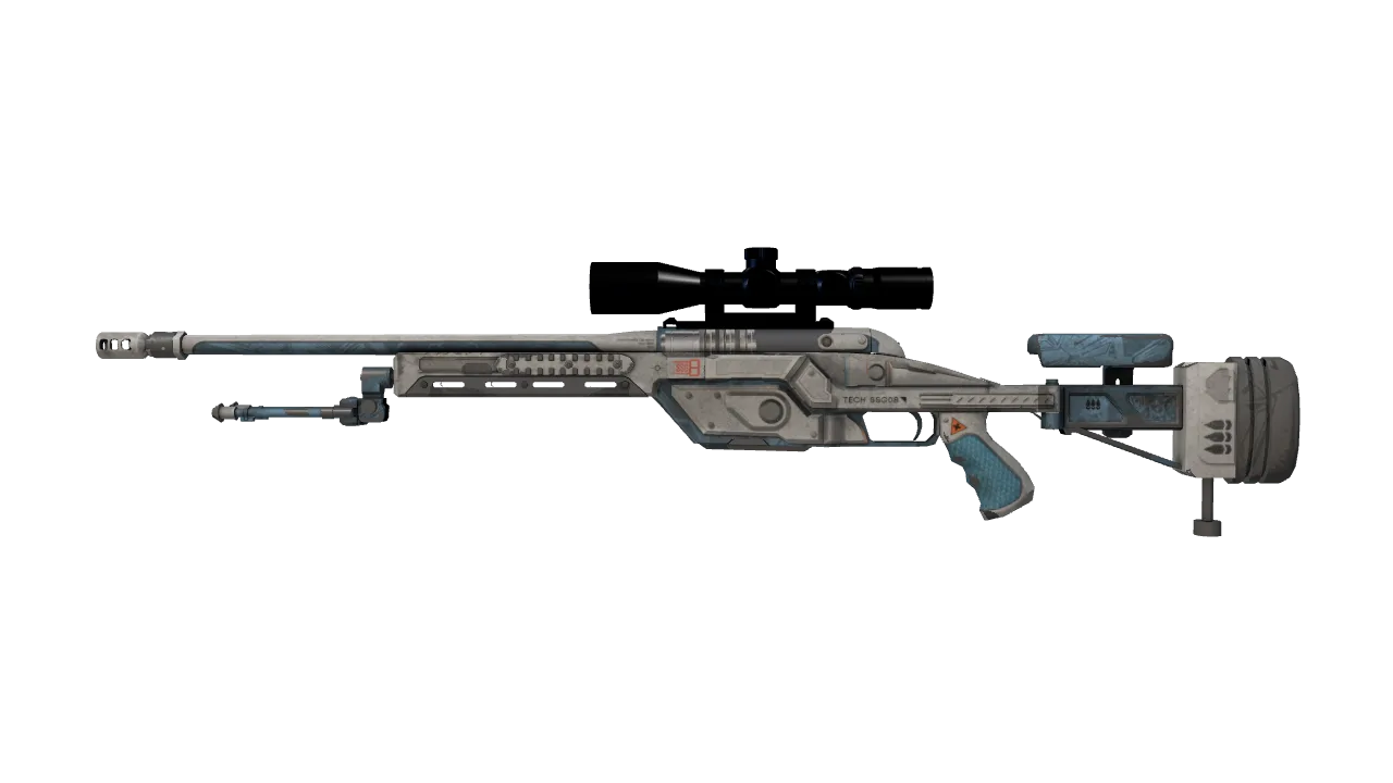 StatTrak™ SSG 08 | Ghost Crusader (Battle-Scarred) — Dust II light, front