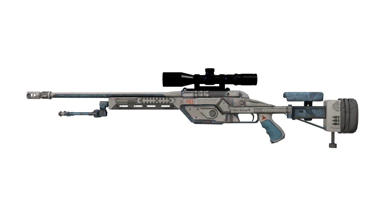 StatTrak™ SSG 08 | Ghost Crusader (Well-Worn) — Dust II light, front
