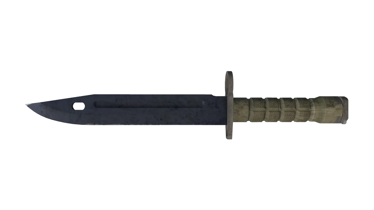 ★ Bayonet | Blue Steel (Well-Worn) — Dust II light, front