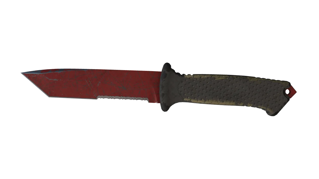 StatTrak™ ★ Ursus Knife | Crimson Web (Battle-Scarred) — Dust II light, front