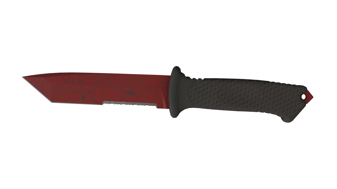 StatTrak™ ★ Ursus Knife | Crimson Web (Minimal Wear) — Dust II light, front