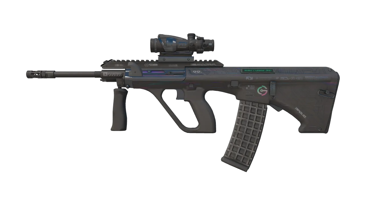 AUG | Signal Scanner (Well-Worn) — Dust II light, front