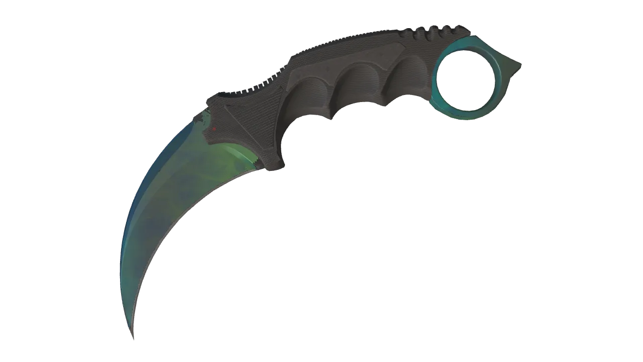 ★ Karambit | Gamma Doppler (Phase 4) (Minimal Wear) — Dust II light, front